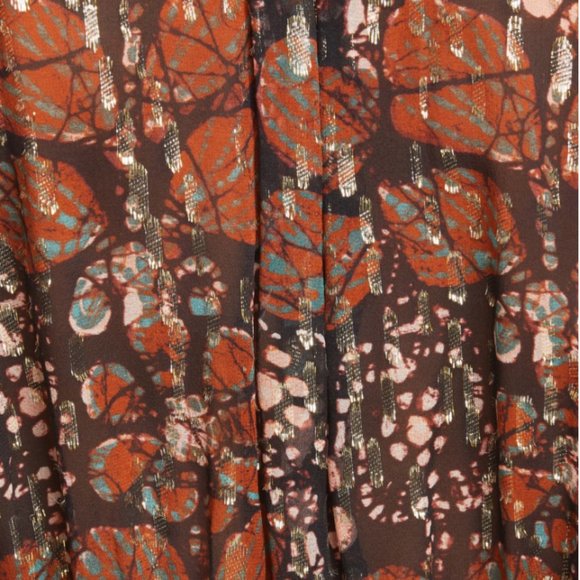 Ulla Johnson - Natalia Metallic Shibori Long Sleeve Silk Blend Dress - Picture 6 of 6